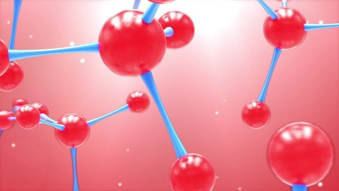3D Animation Atom molecules flying into camera, crystal glass network particles structure moving slowly, Camera fly through Molecular structures.