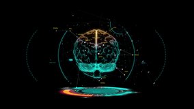 HUD. 3d scanning brain motion hologram graphic data information with 3d rendering. - Powered by Shutterstock - Get 15% off with code: PIKWIZARD15