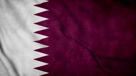 4K Ultra Hd 3840x2160. A beautiful view of Qatar Doha a flag video. 3D flag waving seamless loop video animation.