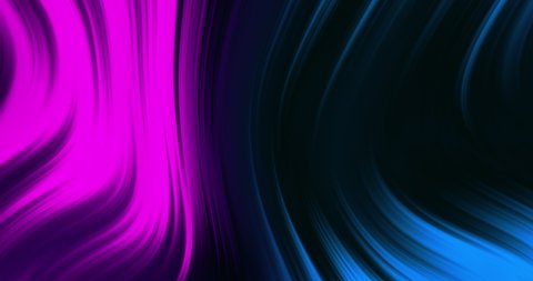 Abstract background with neon colored fibers in purple and blue. Fluid paint art. Wavy wallpaper. 3D animation