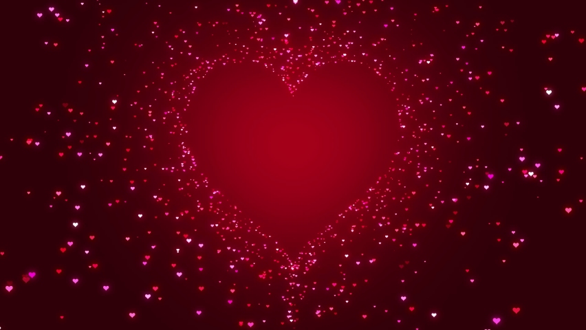 valentines day and love animation,shiny and glitter hearts,glowing particles,valentine and marriage concept,dark red gradient background  Royalty-Free Stock Footage #1084875832