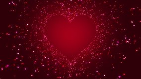 valentines day and love animation,shiny and glitter hearts,glowing particles,valentine and marriage concept,dark red gradient background  - Powered by Shutterstock - Get 15% off with code: PIKWIZARD15