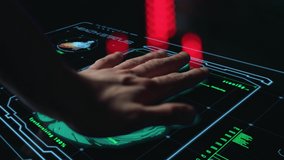 High tech medical biometrical scanner analysing health status scanning hand closeup. Digital modern device processing personal biometrics data show information. Futuristic medicine technology concept - Powered by Shutterstock - Get 15% off with code: PIKWIZARD15