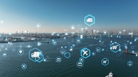 Port and communication network concept. Shipping industry. - Powered by Shutterstock - Get 15% off with code: PIKWIZARD15