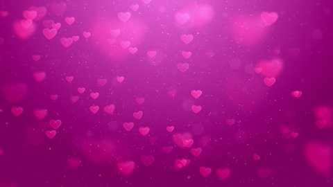 Valentine's day abstract background, Flowing red hearts shaped and particles for Valentine's day, Wedding anniversary background concept, Animation 4K Seamless loop