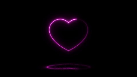 Pink Neon Heart Sign Reflection On Stock Footage Video (100% Royalty ...