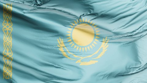 The flag of Kazakhstan is in motion