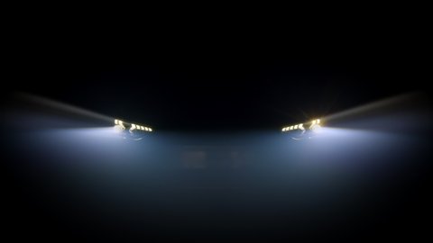 Close up of details of switched on led lights of anonymous prestigious luxury modern car. Car flashing light with blinking indicator. Car Blinker Light, car light blinking on continuously.

