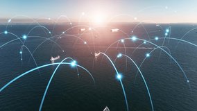 Maritime transportation and communication network concept. Shipping industry. - Powered by Shutterstock - Get 15% off with code: PIKWIZARD15