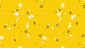 yellow trendy shapes animated shapes pattern background , modern trendy animation blank video seamless backdrop 