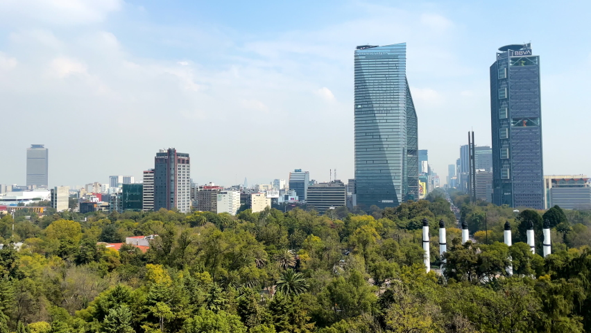 View of paseo de la reforma from castillo de chapultepec in mexico city