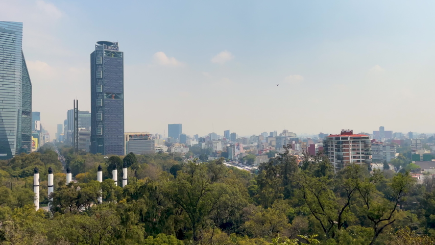 View of Mexico city and paseo de la Reforma from Cahaputepec Castle in Mexico city