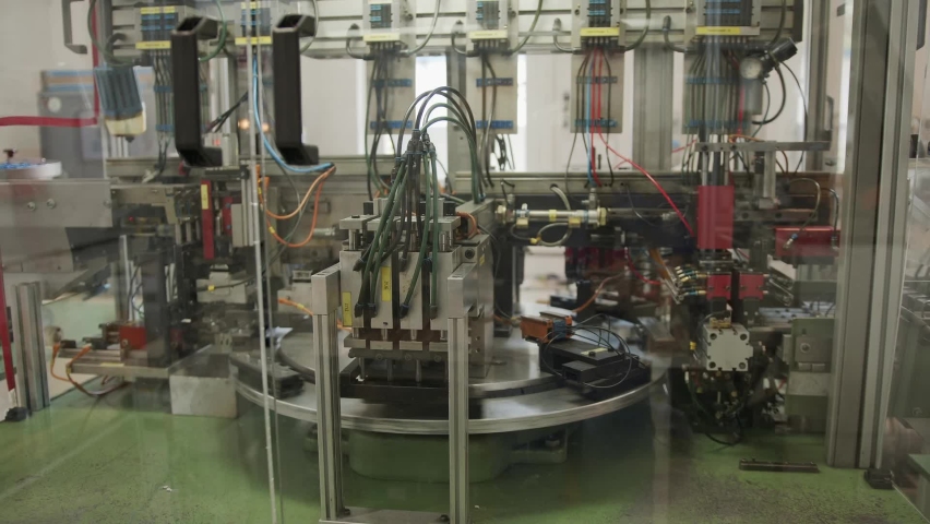 View of an old machine and production in a factory