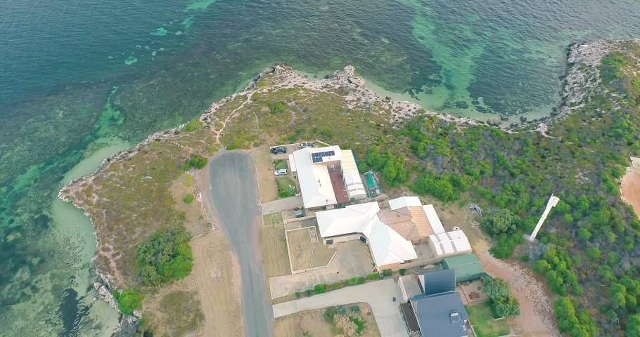 various drone footage of the Western australian ocean coastline in sunset. cliffs of Greenhead, Perth, Western australia