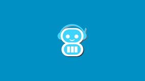battery charging robot indicator icon animation. 
cute design robot expression according to battery condition
