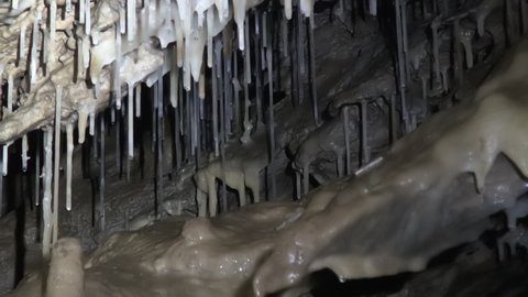 Soda straws are calcite speleothems like stalactites and stalagmites