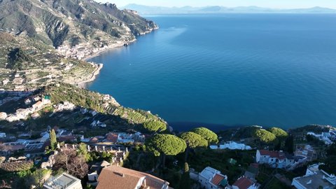 Ravello, tourist destination on the Amalfi Coast, Italy.
Aerial view of the famous tourist resort of the Amalfi coast.