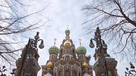 Saint-Petersburg, Russia - Circa December 2021. View of Church of the Savior on Spilled Blood.