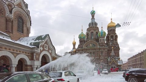 Saint-Petersburg, Russia - Circa December 2021. View of Church of the Savior on Spilled Blood.