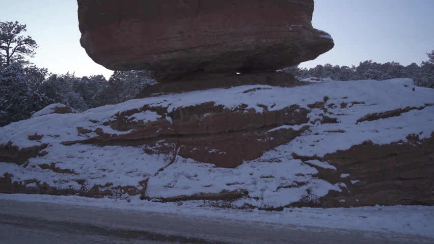 Colorado Springs, CO, USA - Garden of The Gods Covered with Snow Ice after Winter Storm