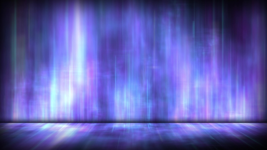 Abstract purple 3d background. Glowing aurora lights. Perspective view, Wall. Floor. Magic energy. Royalty-Free Stock Footage #1084997725