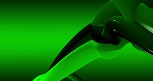 looped footage. Abstract light green background with dynamic green 3d lines. 3D animation of herbal color lines. Modern video background, animated, screensaver, copy space.