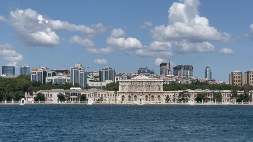 Dolmabahçe Palace located in the Beşiktaş district of Istanbul, Turkey, on the European coast of the Bosporus strait, served as the main administrative center of the Ottoman Empire from 1856 to 1887.