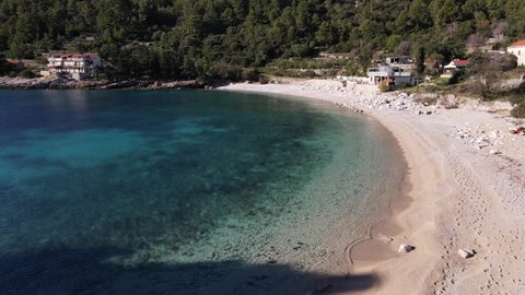 View from Pupnatska Luka Beach in Korcula Island, Croatia
