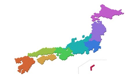 Cubedot's 3D Japanese map animation