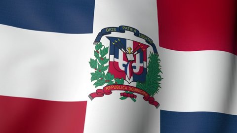 dominican republic flag waving close up
