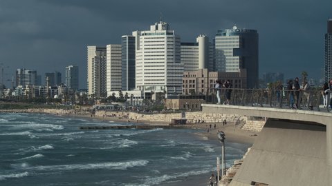 01.05.2020, Old Jaffa,Israel. Epic view of Tel Aviv Seaside from Old Jaffa
