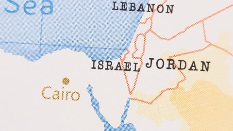 Israel in the Realistic World Map that becomes clear from a blurry state.