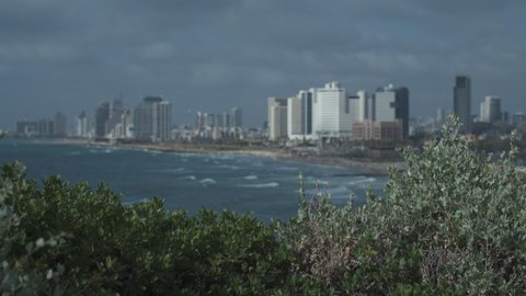Panoramic view of Tel Aviv business districts from old Jaffa