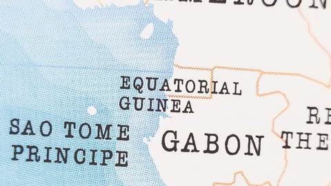 Equatorial Guinea in the Realistic World Map that becomes clear from a blurry state.