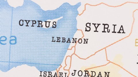 Lebanon in the Realistic World Map that becomes clear from a blurry state.