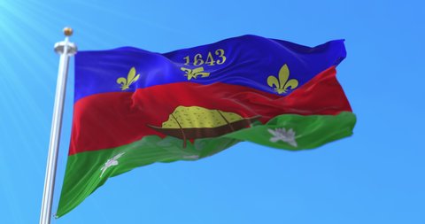 Flag of Cayenne, capital city of French Guiana, Loop