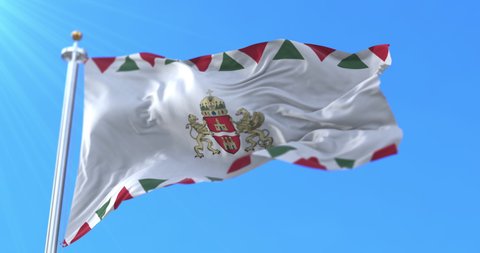 Flag of Budapest, capital city of Hungary. Loop