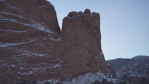 Colorado Springs, CO, USA - CIRCA 2022: Garden of The Gods Covered with Snow Ice after Winter Storm