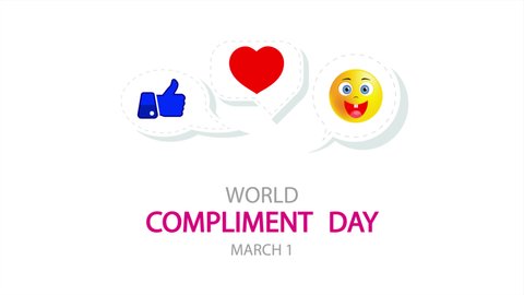 World Compliment Day 1 March, art video illustration.
