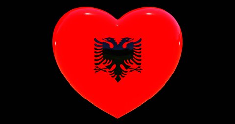 Flag Albania On Turning Heart 3d Stock Footage Video (100% Royalty-free
