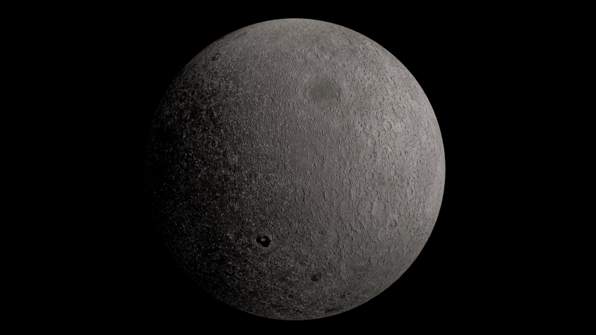 A rotating moon in the space