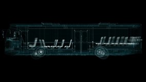 Electric Smart Bus Hologram. Transport, Eco and Technology Concept. Interface element 4k 60 fps seamless loop - Powered by Shutterstock - Get 15% off with code: PIKWIZARD15