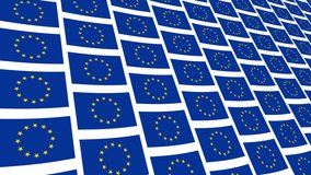 european union flag Pattern background animation close up. 4K Video motion Animation