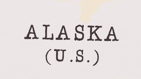 Alaska in the Realistic World Map that becomes clear from a blurry state.