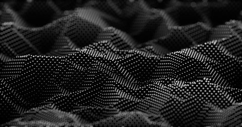 Stylized 3D voxel cubes. wavy bw looping background animation