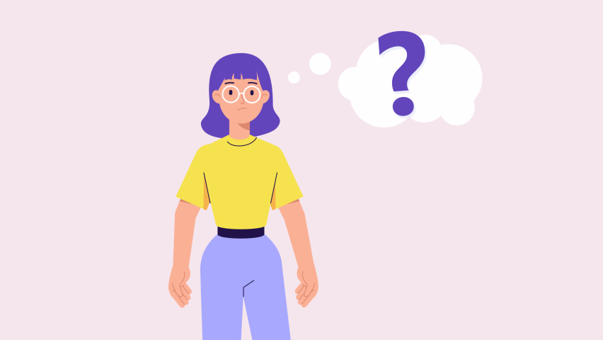 Woman thinking and looking for answer. shrugs her shoulders. uncertainty, question, no solution concept. Looped Character animation. hopelessness, despair, frustration on her face | Shutterstock HD Video #1085081561