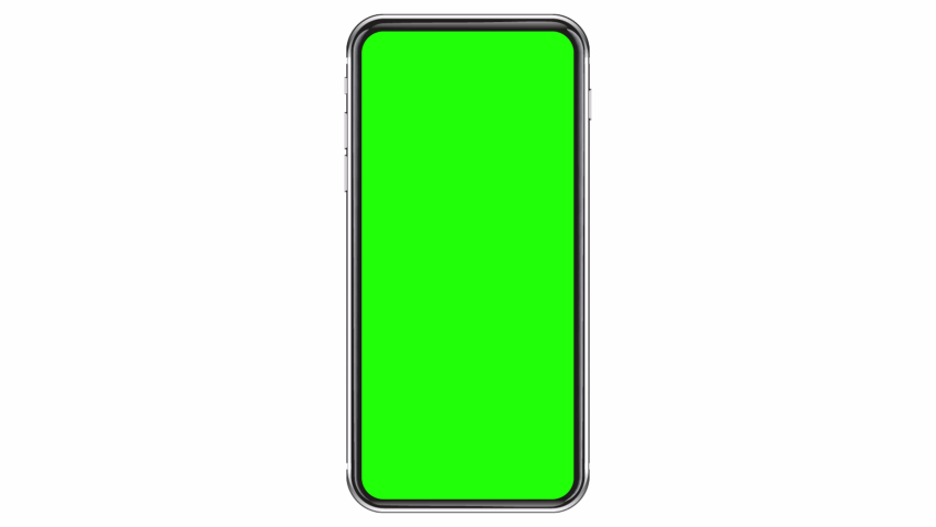 Realistic smartphone with empty screen on transparent background. Alpha channel.