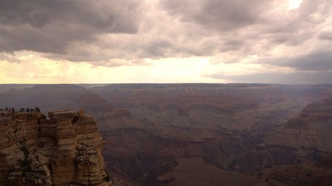 Grand Canyon South Rim Storm Over Mather Point Overlook Time Lapse Arizona USA