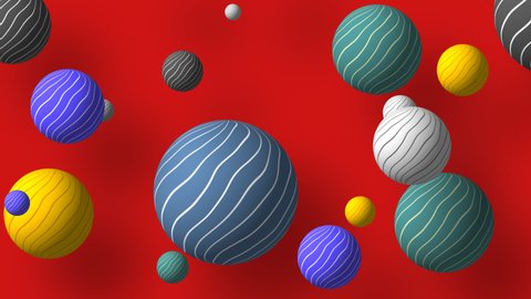 Abstract  Animated 3D Moving Circles, Balls, Spheres Motion Colorful Minimal Fun Amazed Background High Resolution, Video for Channel Backgrounds and Websites