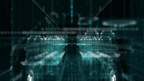 Electric Smart Bus Hologram. Transport, Eco and Technology Concept. Interface element 4k 60 fps animation - Powered by Shutterstock - Get 15% off with code: PIKWIZARD15